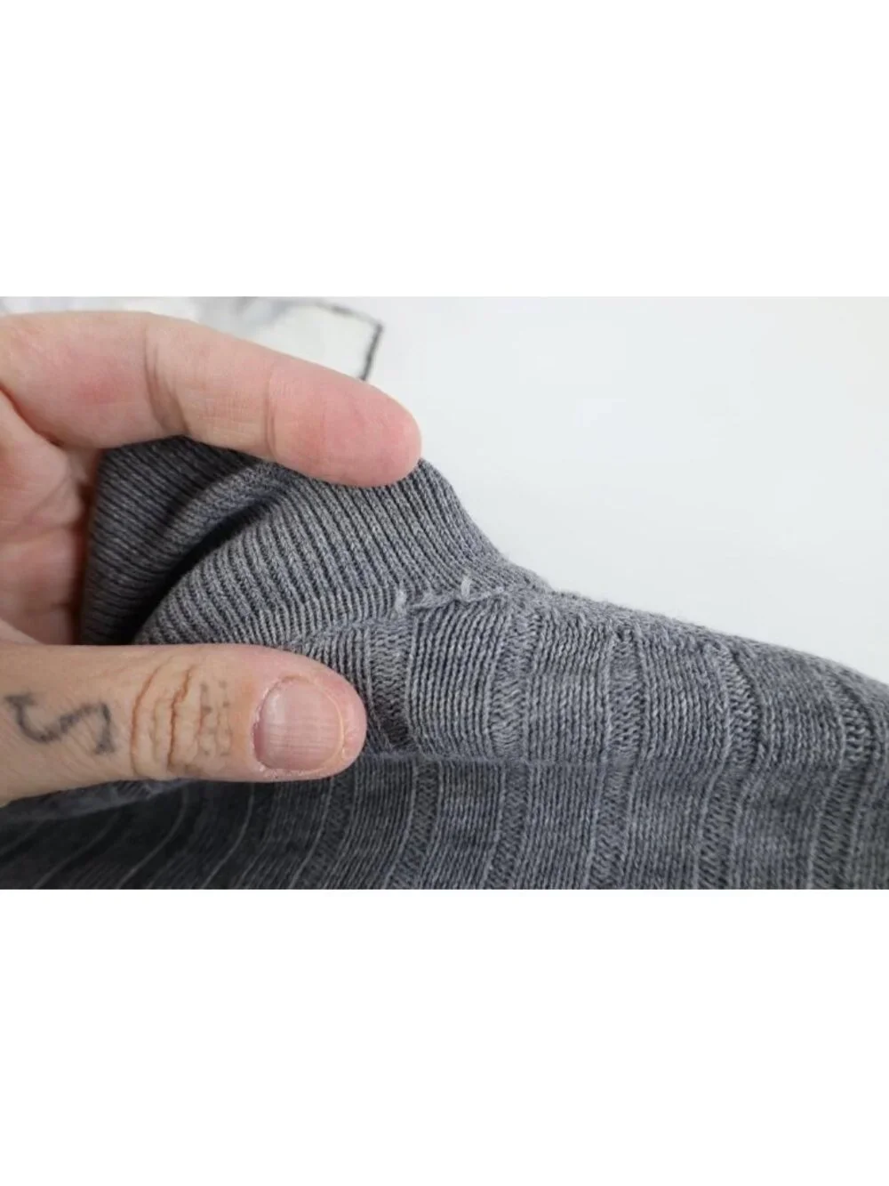 Vintage 90s Streetwear Mens Large Blank Ribbed Knit Collared Polo Sweater Gray
